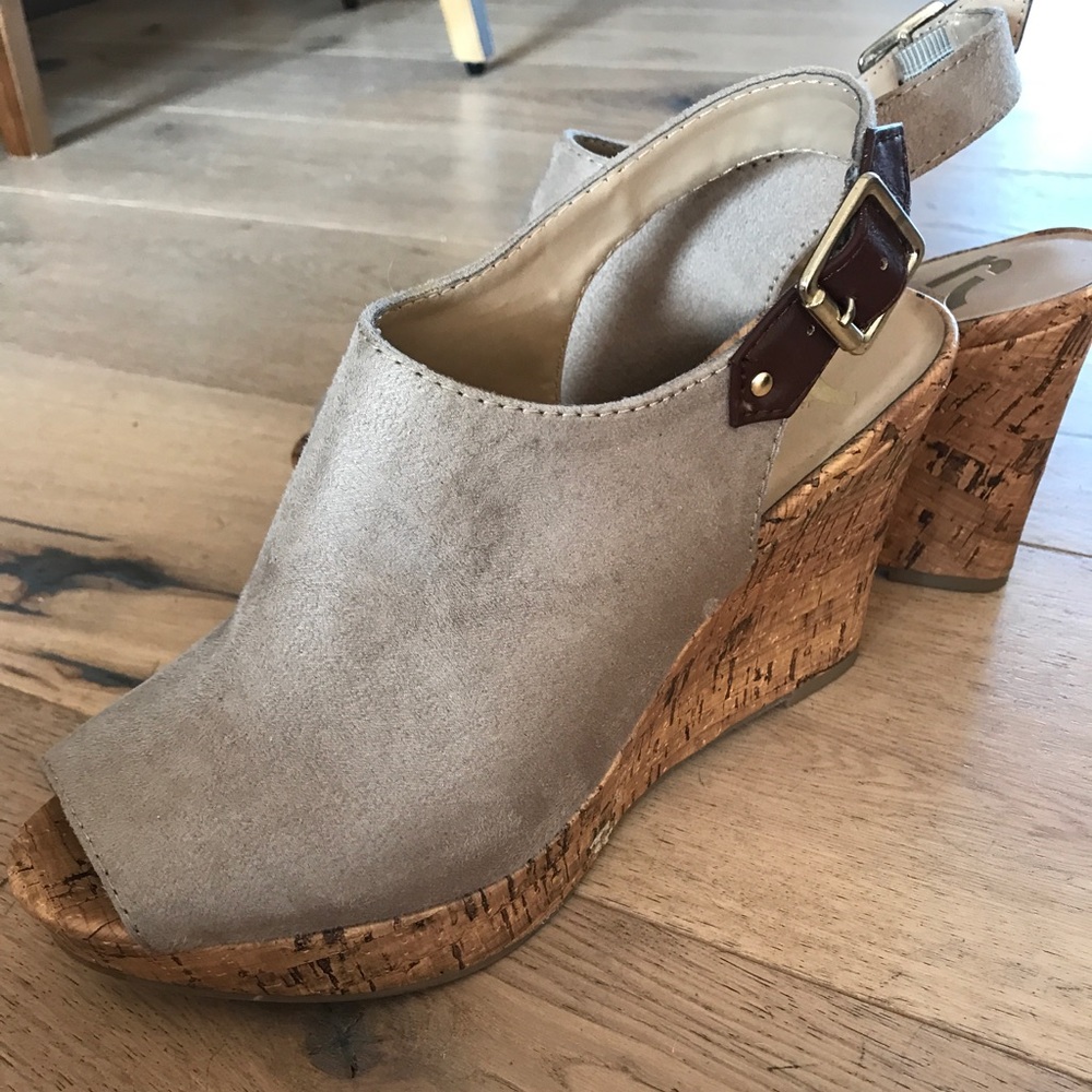 Peep Toe Beige Wedge - SUPER COMFORTABLE